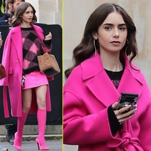 Banana Republic Spring Coat in fuchsia